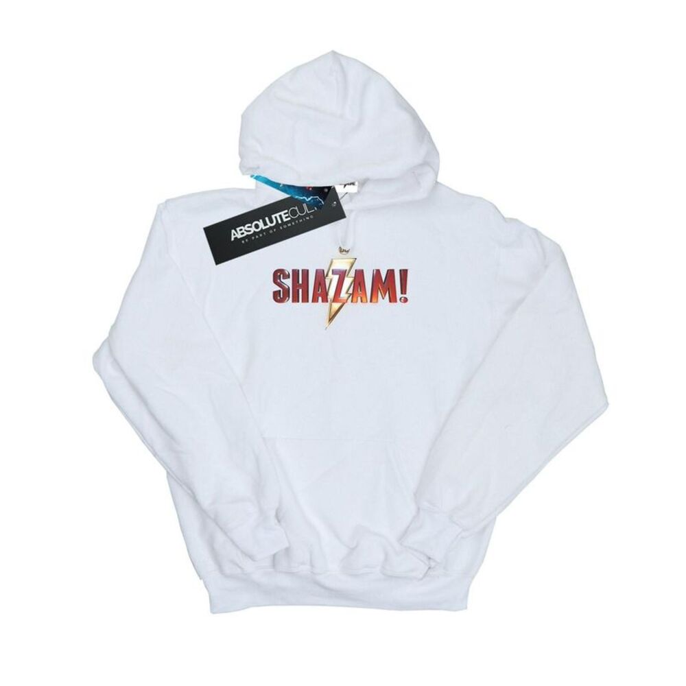 DC Comics Womens/Ladies Shazam Movie Logo Hoodie / White